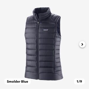 Patagonia Women's Down Sweater Vest Size Small Skiing Snow Smolder Blue Puffer